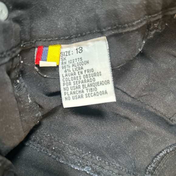 Black Embellished Jeans with Silver Accents - Picture 6 of 8